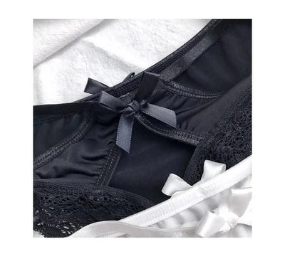 Thong women's underwear ice silk sexy lace cross belt light luxury low waist T pants sexy hollow temptation thong women