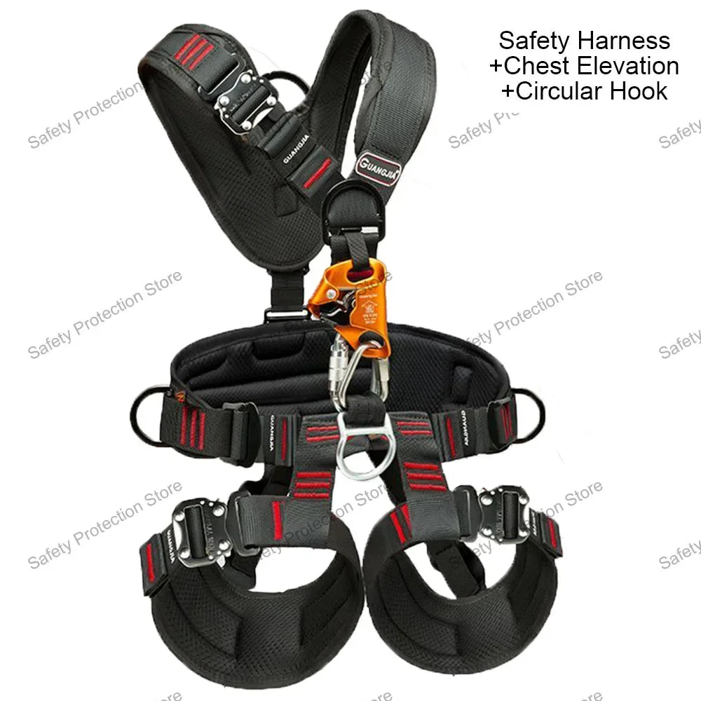High Altitude Work Safety Harness Full Body 5-Point Safety Belt Outdoor Climbing Mountaineering Construction Rescue Equipment