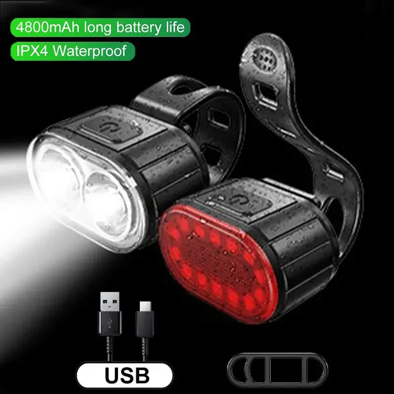 Bicycle TailLamp Headlight Waterproof Bike LED Warning Light Mountain Bike Luminous lamp Night Riding Equipment Bike Lights