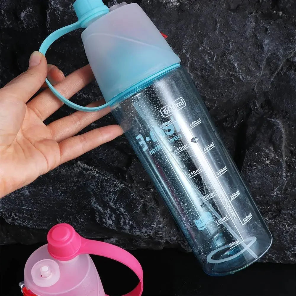 Creative With Straw Water Bottle Spray Drinkware Drink Spray Cup Portable 600ML Spray Water Bottle Travel