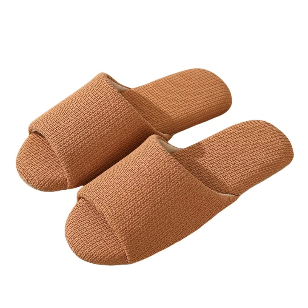 Fashion Japanese Style Suede Nap Slippers Open Toed Soft Silent Soles Slippers Casual House Shoes Indoor Slippers Women Female