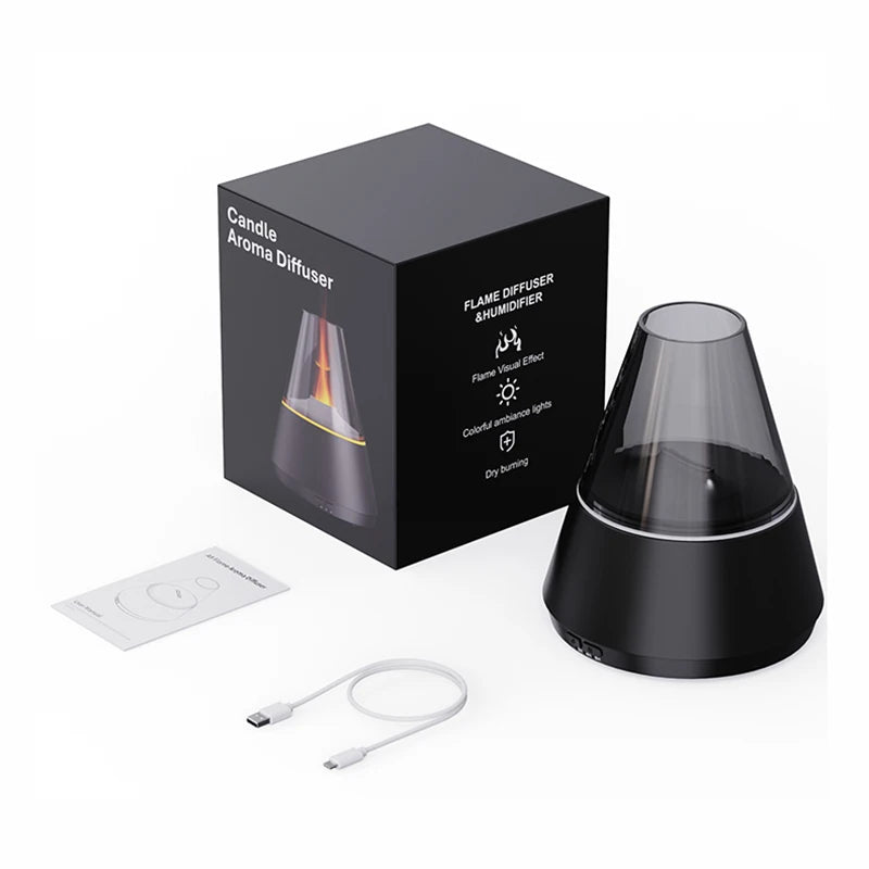 Essential Oil Diffuser Modern Style Aromatherapy Aroma Diffusers with Candle Light Fragrance Ultrasonic Cool Mist Humidifier