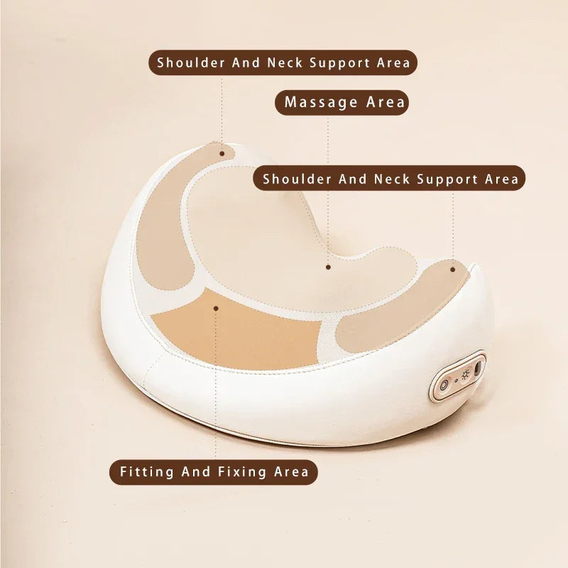 Aiveisi Smart Massage Pillow Electric shiatsu Kneading Heating Massager Suitable For Neck Back Shoulder Waist Rechargeable Use
