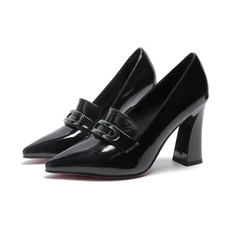 Waterproof Shallow Patent Leather Platform High Heels Shoes | Large Size | High Quality Women's Fashion Shoes 2025 New