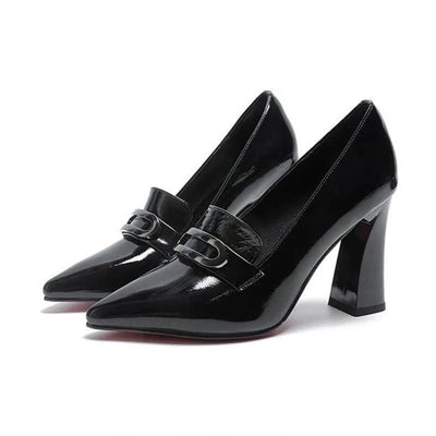 Waterproof Shallow Patent Leather Platform High Heels Shoes | Large Size | High Quality Women's Fashion Shoes 2025 New