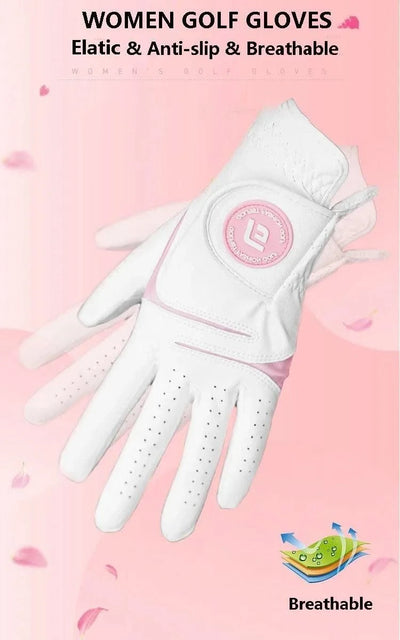 Golfist 1 Pair Golf Gloves For Women Left Hand Right Hand Gloves Ladies Breathable Soft Leather Mittens Anti Slip Sports Aids