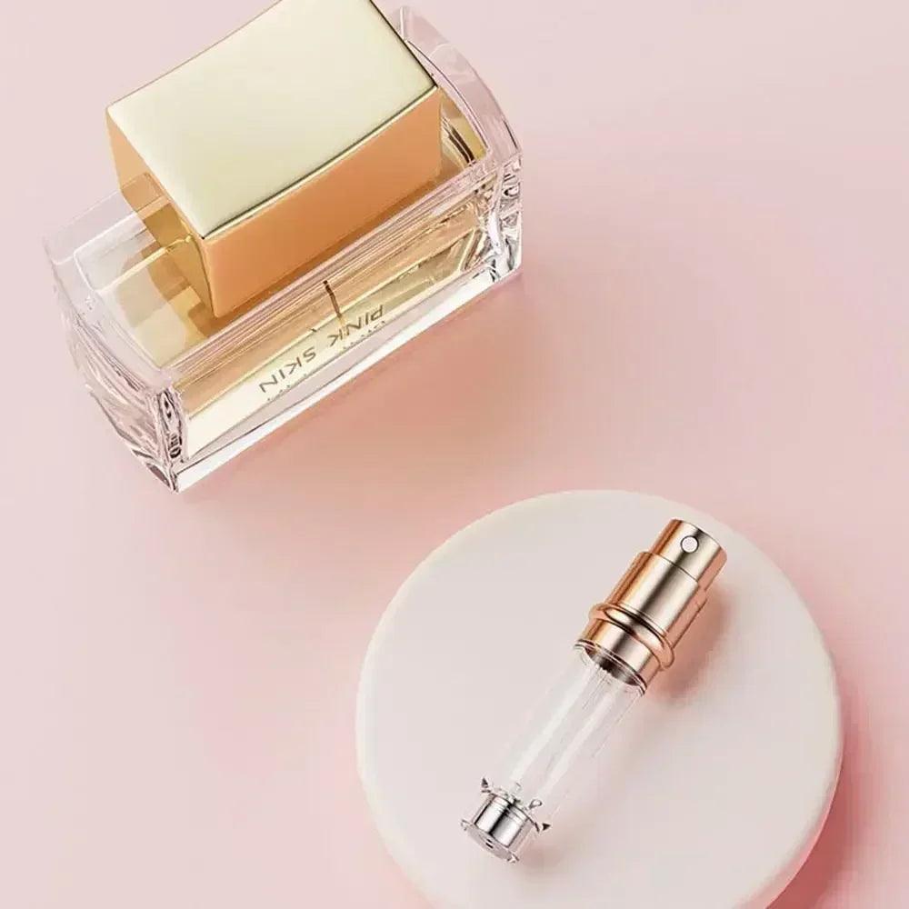 Luxury bottom-filled perfume bottle aluminum self-pumping 5ml real leather spray cologne moisturizer fragrance
