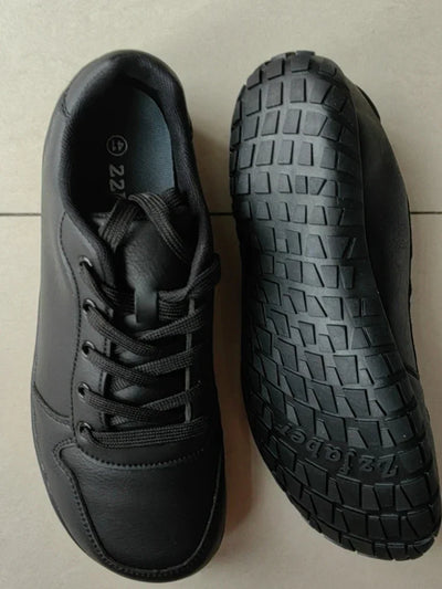 ZZFABER Leather Barefoot Shoes Soft Minimalist Sneakers for Women Men Casual Shoes Unisex Sneakers