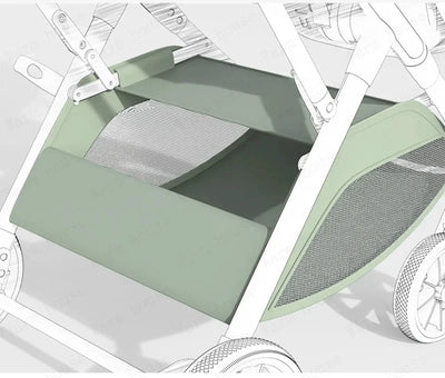 Portable High-view Baby Stroller Two-way Portable Baby Stroller Foldable Children's Four-wheel Baby Stroller 0-3 Years Old