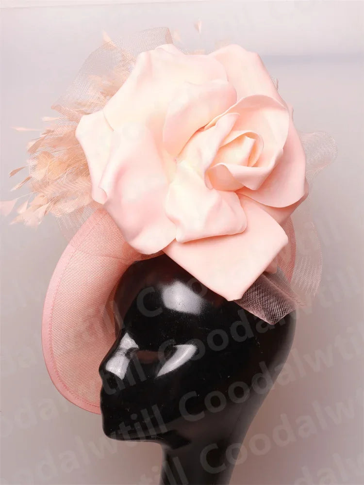Royal Ascot Big Fascinator Derby Hat Women Kentucky Derby Headpiece Flower Wedding Fascinators Hats Hair Clip Ladies Chapeau