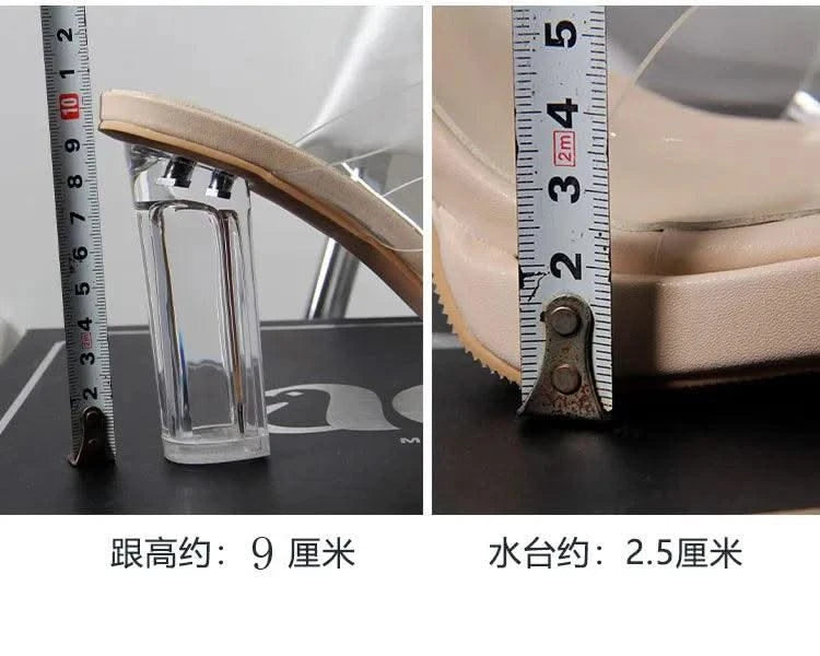 Women's Thick Crystal High Heels, Summer | Waterproof | Not Tired Feet | Slippers, Sandals, Women's Shoes