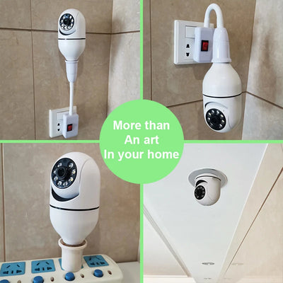 Bulb Surveillance Camera Night Vision Wireless 355° Wifi IP PTZ Outdoor Camera Indoor Security Monitor Wifi Camera Smart Securit