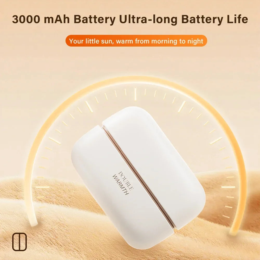 2 in 1 Magnetic Rechargeable Electric Hand Warmers Portable Ergonomic Compact Pocket Heater Tech Gifts for Outdoor Use