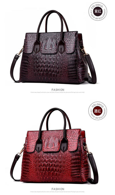 Vintage Fashion Crocodile Genuine Leather Luxury Ladies Handbags Women Bags Designer Woman Shoulder Bag Female Bolsas Feminina