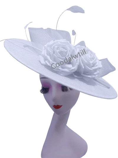 Royal Ascot Big Flower Fascinators Hat Women Wedding Pillbox Cap Ladies Derby Feather Fascinator Headdpiece Ladies Party Chapeau