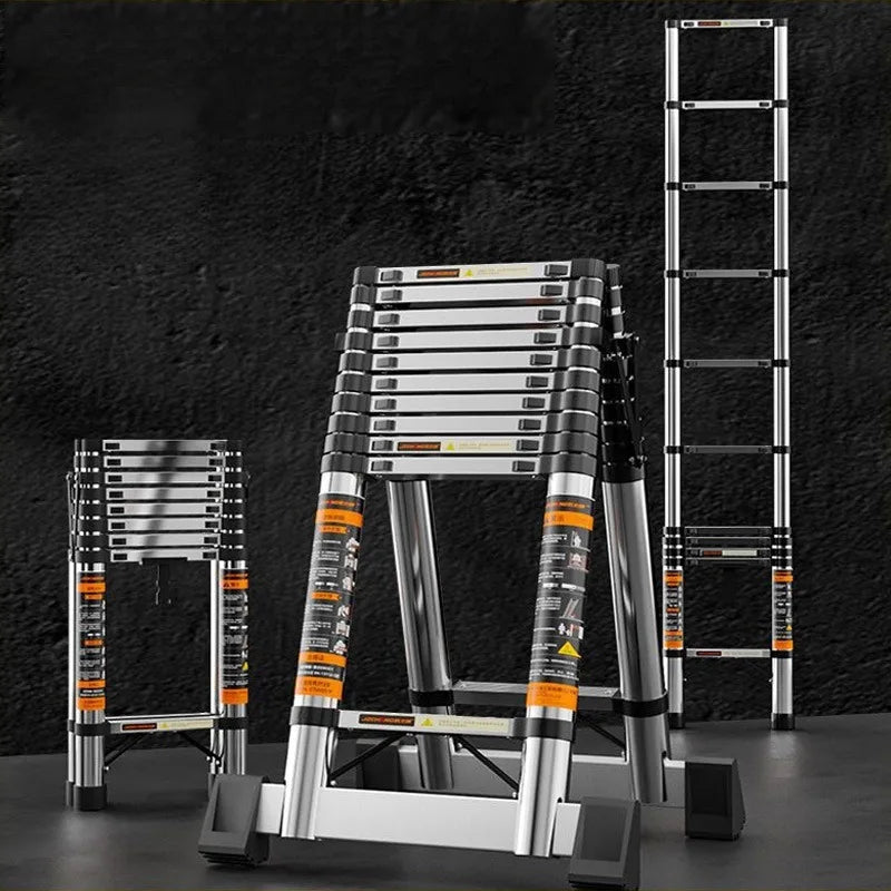 Folding Ladder Thickened Stainless Steel Telescopic Ladder Concealed Telescopic Folding Ladder StepOperation Folding Ladder