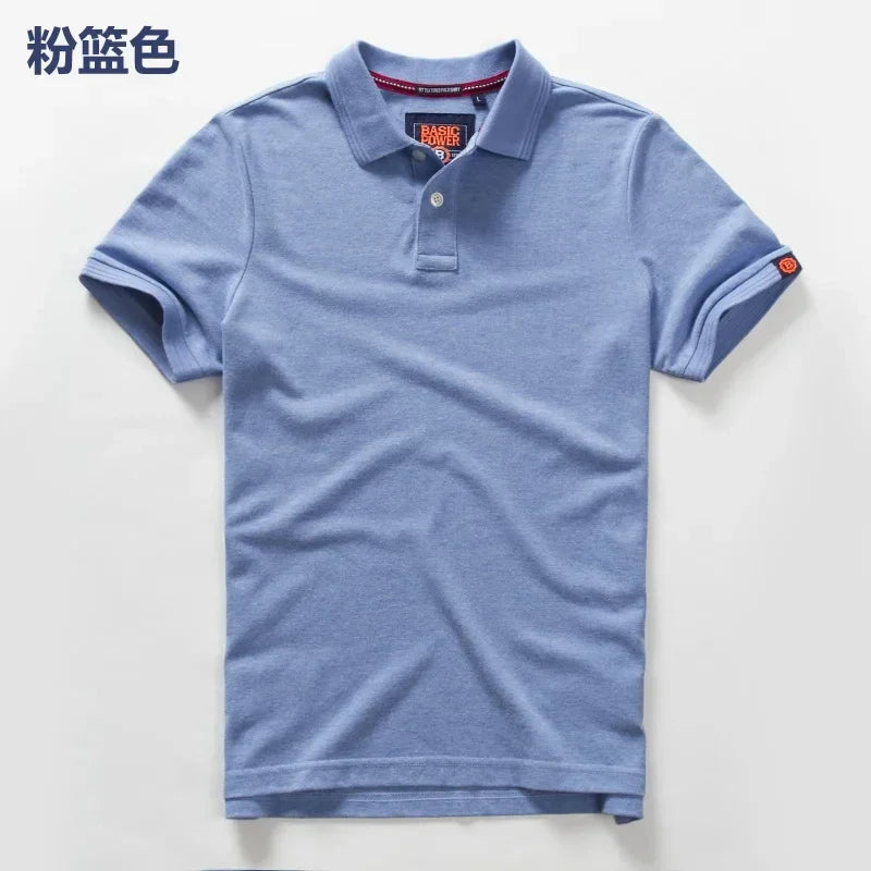 Summer Mens Polo homom shirts Cotton Shirts Short Sleeve Letter Embroidered Emblem Simple Shirt for Male golf clothing t-shirts