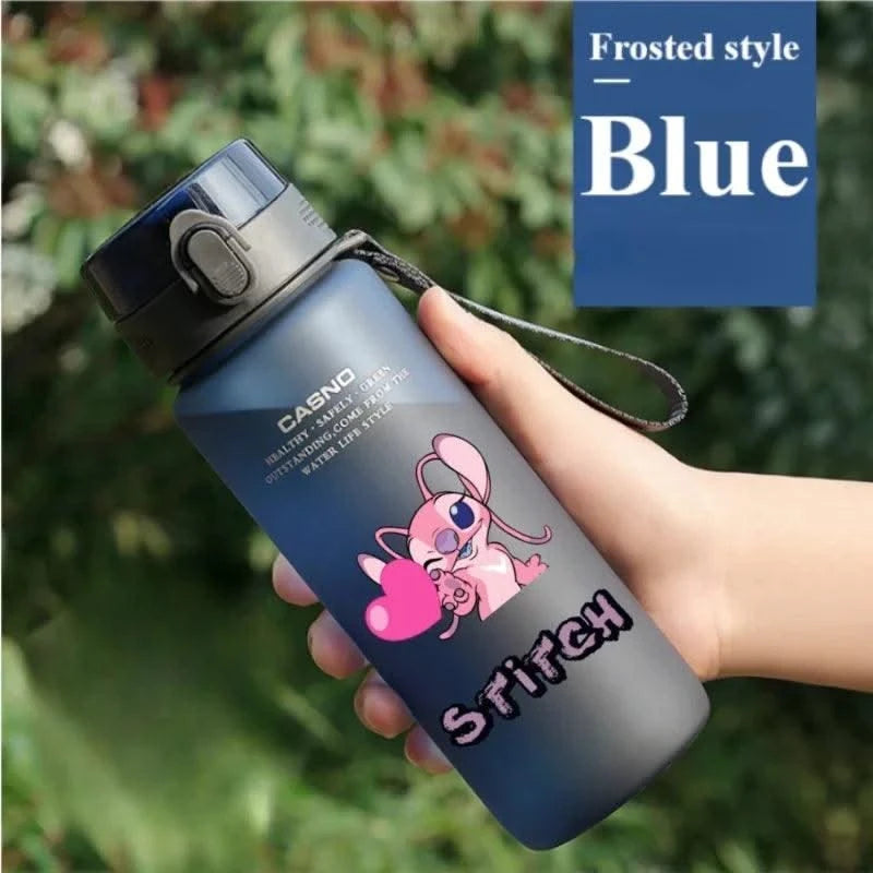 1000ML Stitch Angel Cartoon Water Cup Portable Plastic Large Capacity Cartoon Figures Clear Cup Outdoor Sports Water Chil Cift