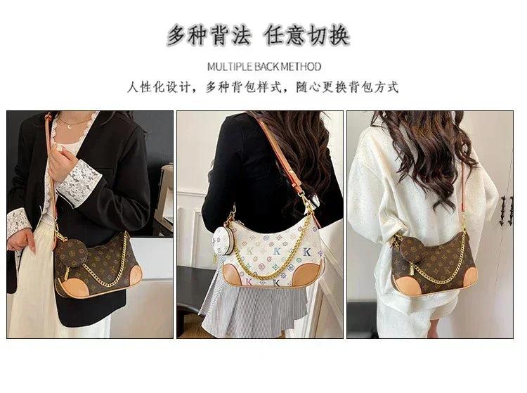 Famous designer elegant handbags leather for women ladies crossbody shoulder bag classic popular and lightweight