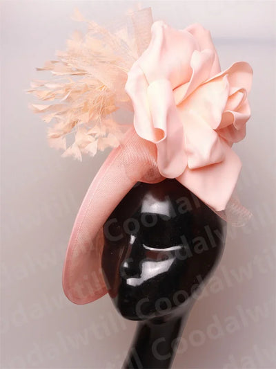 Royal Ascot Big Fascinator Derby Hat Women Kentucky Derby Headpiece Flower Wedding Fascinators Hats Hair Clip Ladies Chapeau