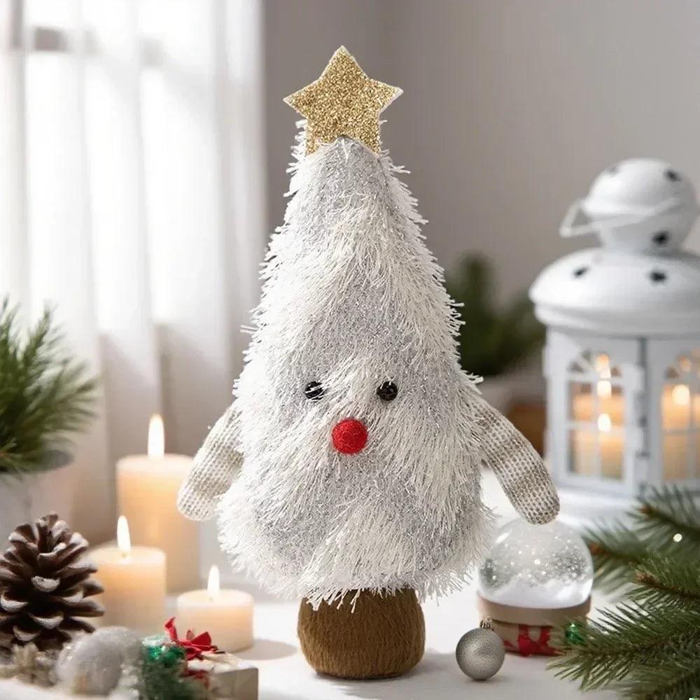 Home decor handmade christmas tree decoration soft decorative xmas desktop ornament creative cartoon doll kids gift