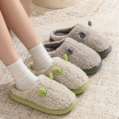 Cozy Warm Winter Indoor Slippers for Women 2025 New House Cute Plush Cotton Shoes Woman Soft Non Slip Fuzzy Home Slippers Couple