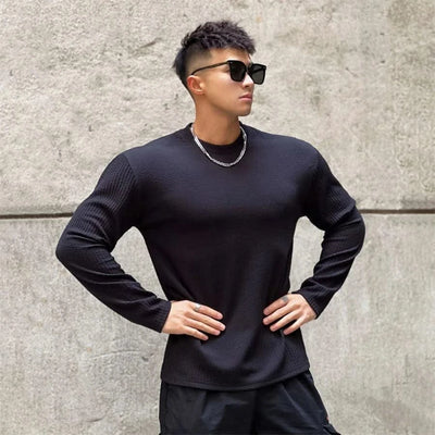 New Long Sleeve t shirt for Men Autumn Fashion Cotton Solid Color t-shirts Cozy Streetwear Men's t-shirt 3XL Baggy Korean Trendy