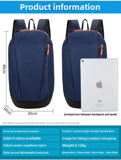 Mountaineering bag large capacity simple all-matching, fashionable, lightweight travel backpack, water splash resistant backpack