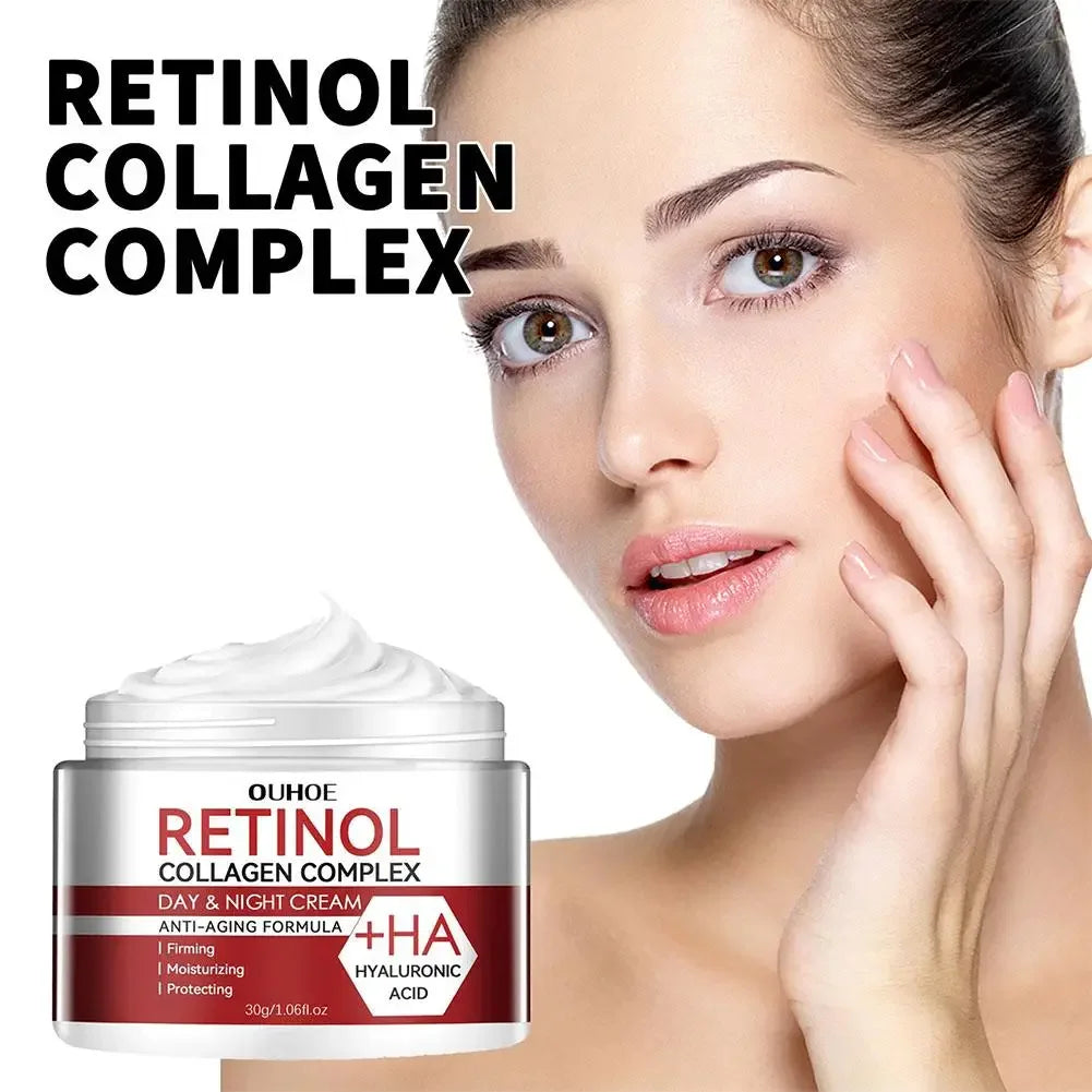 30g Retinol Face Cream Moisturizing Hyaluronic Acid Facial Cream Skincare Face Creams Collagen Bouncy Pearl Cream