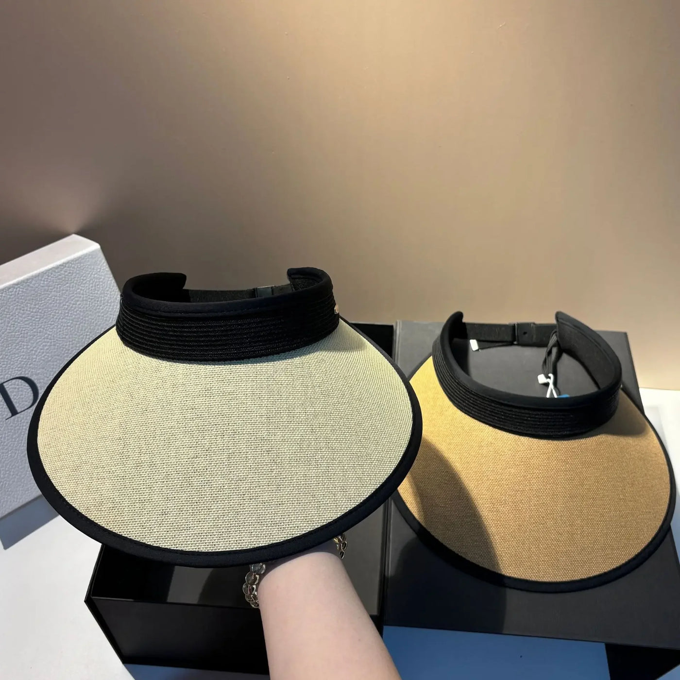 Luxury Panama Sunscreen Sun Hats for Women Big Brim Straw Hat UV Protection Adjustable Sports Summer Tennis Golf Empty Top Hat