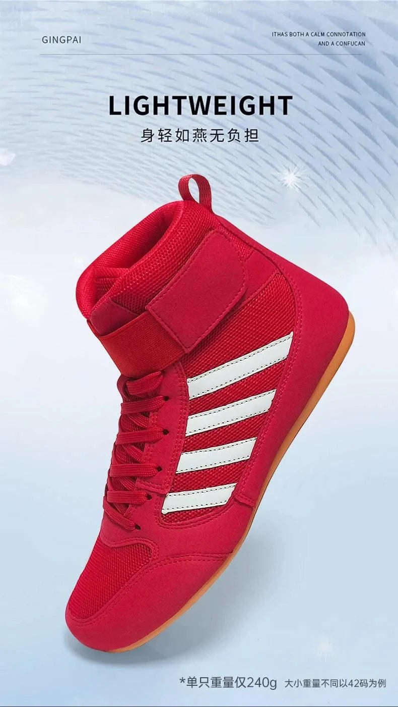 Boxing wrestling shoes children's adult training men women combat fighting Sanda high top shoes boots strength weightlifting gym