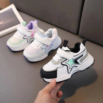 Kid's sports shoes for small and medium-sized children spring and autumn boys' sports shoes girls' mesh breathable running shoes