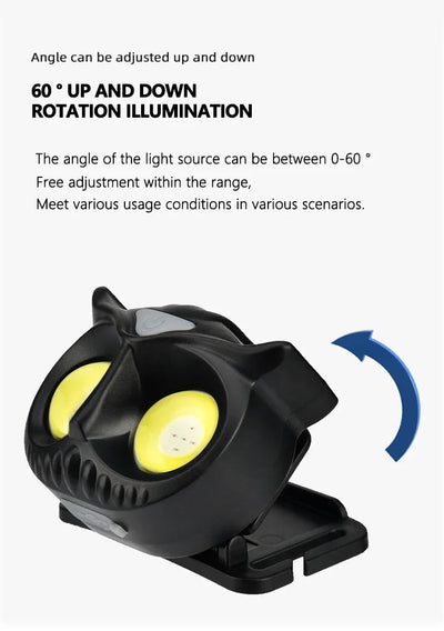 LiitoKala-Small Owl Headlamp, LH-208 209, Can Place 1.2V, 1.5V, AAA Outdoor Climbing Mountain Head Wearing Lamp