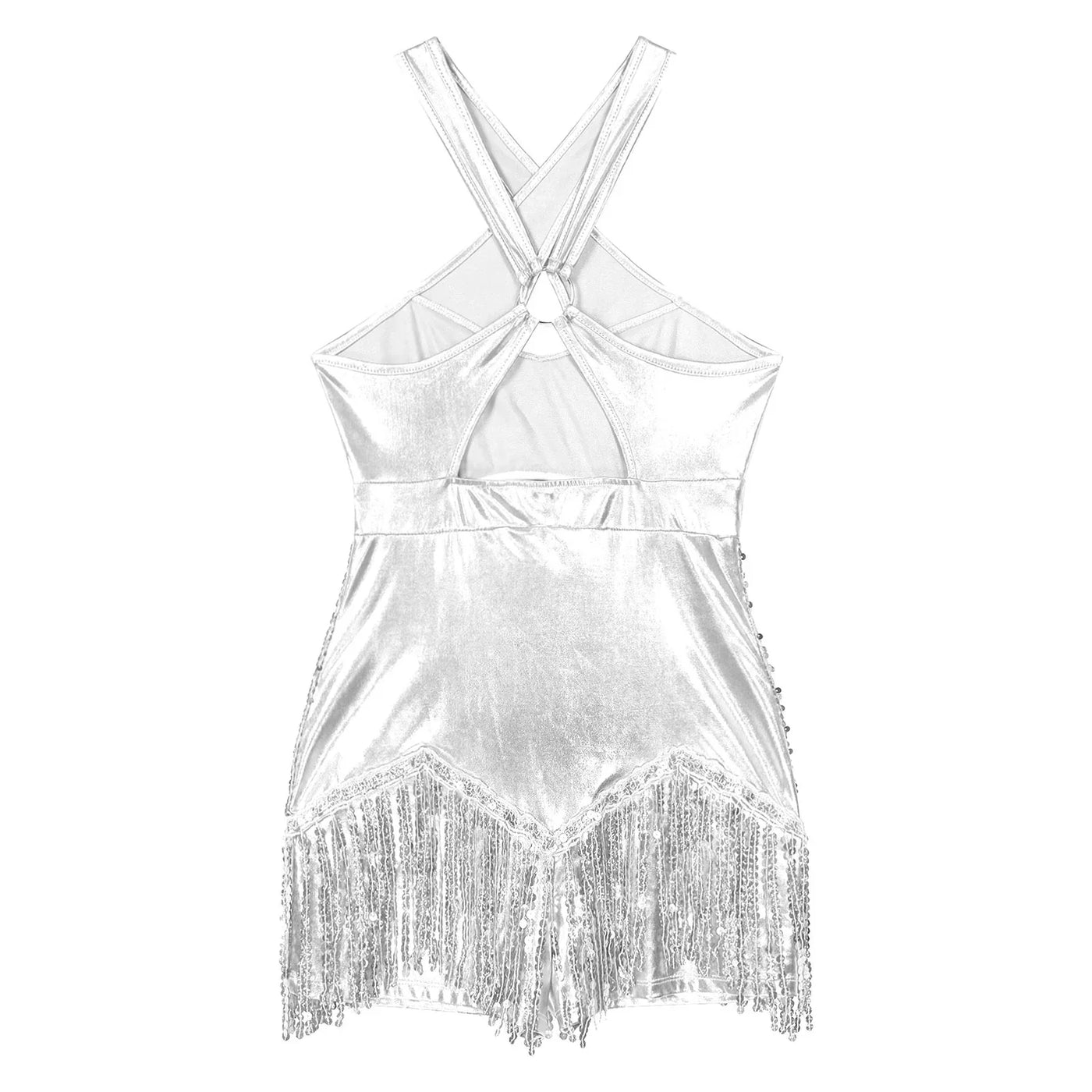 Women's Sequin Dance Dress Latin American Dance Costume Body Sleeveless Classical Samba Rumba Dresses Jazz Ballerina Dancewear