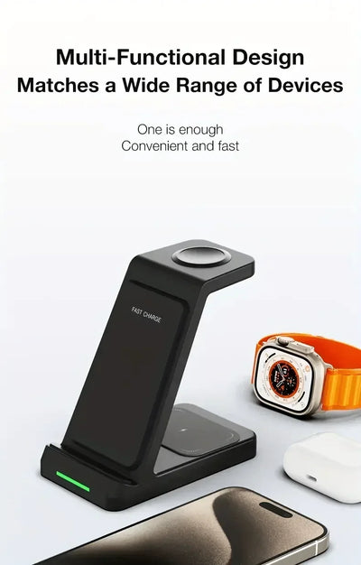 30W Wireless Charger Stand 3 in 1 Fast Charging Station for iPhone 16 15 14 13 12 iWatch 10/9/8/7/6/5/4/3 Airpods 4/3/2/Pro