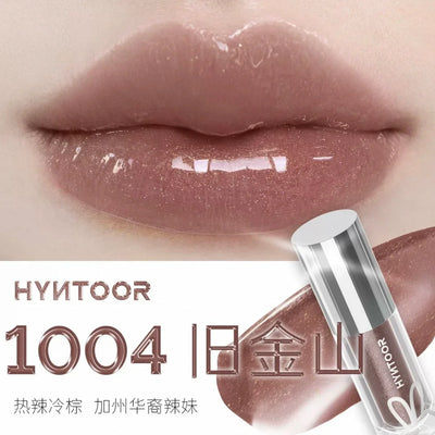 HYNTOOR Lip Gloss Shiny Shimmer Mirror Hydrating Moisturizing Water Shine Lipstick Nourishing Care Dewy Lip Makeup
