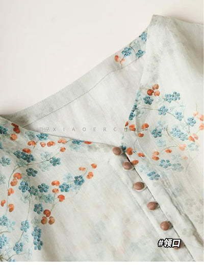 Summer Dress Women 2025 Long Print Elegant Clothing Vintage Elastic Waist Korean Beach Style V-Neck Fashion Robe Ropa De Mujer