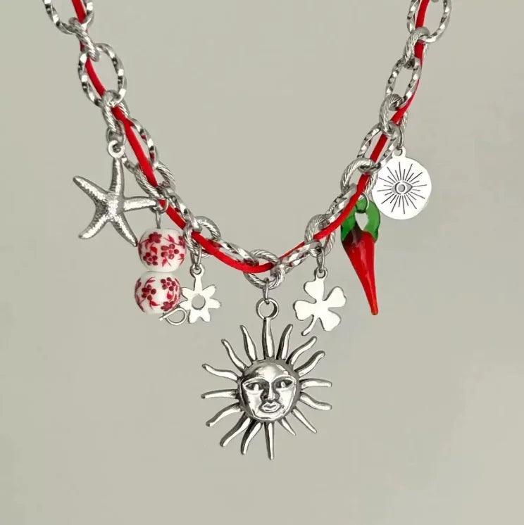 Handmade Scarf Choker Necklace for Women Girls New Fashion Fish Baroque Pearl Pendant Necklace Bohemian Vacation Necklace Gifts