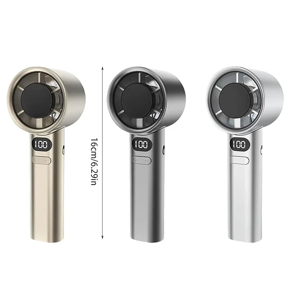 Portable Hand Fan 120 Wind Speeds Mini Bladeless Handheld Fan USB Rechargeable Personal Highspeed Fans Electric Eyelash Fan