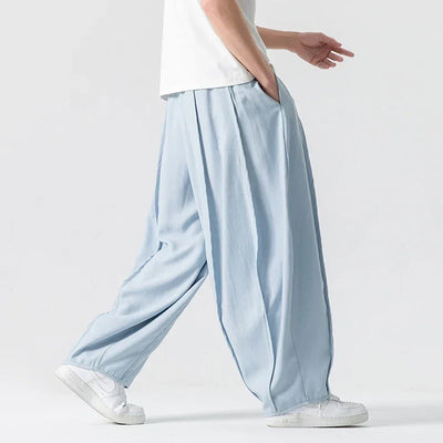 Men's Wide Leg Pants Fashion Loose Harem Pants Solid Color Harajuku Sweatpants Streetwear Unisex Casual Trousers Plus Size 5XL