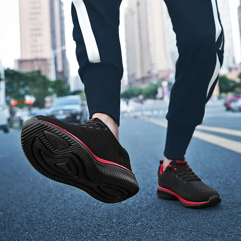 Athletic Shoes for Men Shoes Sneakers Black Casual Comfortable Knit Sneakers Breathable Athletic Running Walking Gym Shoes Men