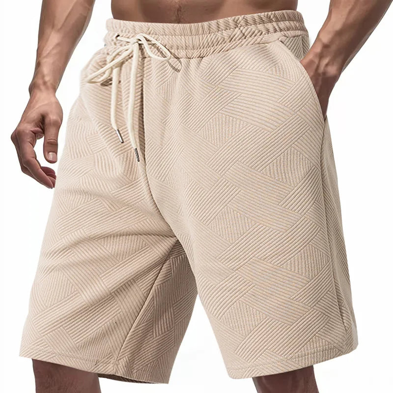European and American shorts men's summer loose and heavy jacquard texture trendy high street hip-hop five-point shorts