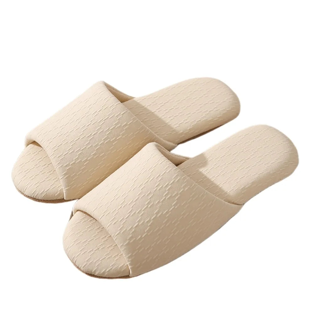 Fashion Japanese Style Suede Nap Slippers Open Toed Soft Silent Soles Slippers Casual House Shoes Indoor Slippers Women Female