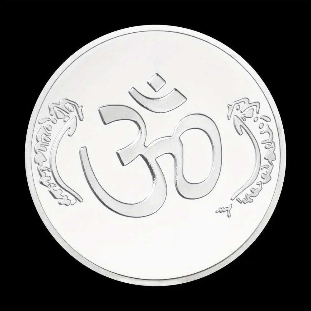 The Legend of Ganesha Collectible Souvenir Coin Basso-Relievo Silvery Plated Coin Hinduism Commemorative Coin