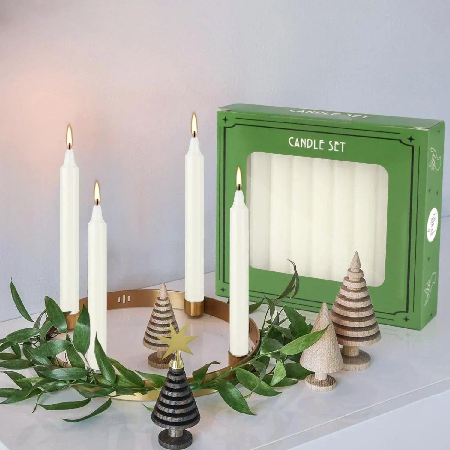 20 ivory white 4inch waxs drip-free smoke-free fragrance-free home dinner candles hand-pulled high-quality suitable