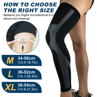 1 PC Outdoor Sport Whole Leg Compression Sleeve - Full Leg Knee Brace for Men Women, UV Leg Support Sleeves, Cycling Leg Warmers