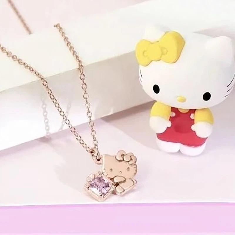 Sanrios luxury necklaces anime hellokitty cinnamoroll clavicle chain necklace for women jewelry wedding party birthday