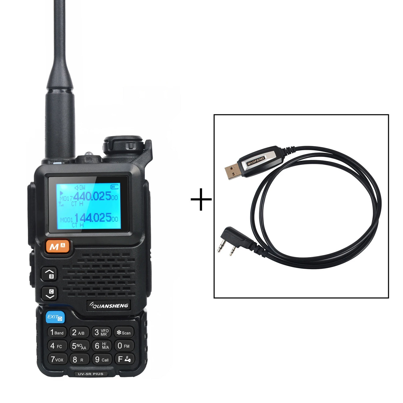 50-600MHz Full Band Walkie Talkie Quansheng UV-5R PLUS Cross Band DTMF NOAA Scrambler FM Wireless Frequency Copy 2200mah Battery