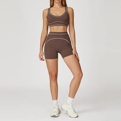 Seamless Yoga Set Sports Fitness Peach Beauty Leggings for Women