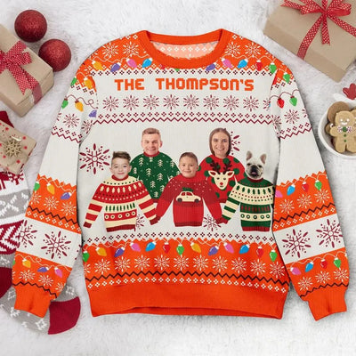 Customized Photo DIY Personalized Characters/Pets Funny Ugly Sweaters Christmas Gift Tops Couple Ugly Sweater Party Pullover Top